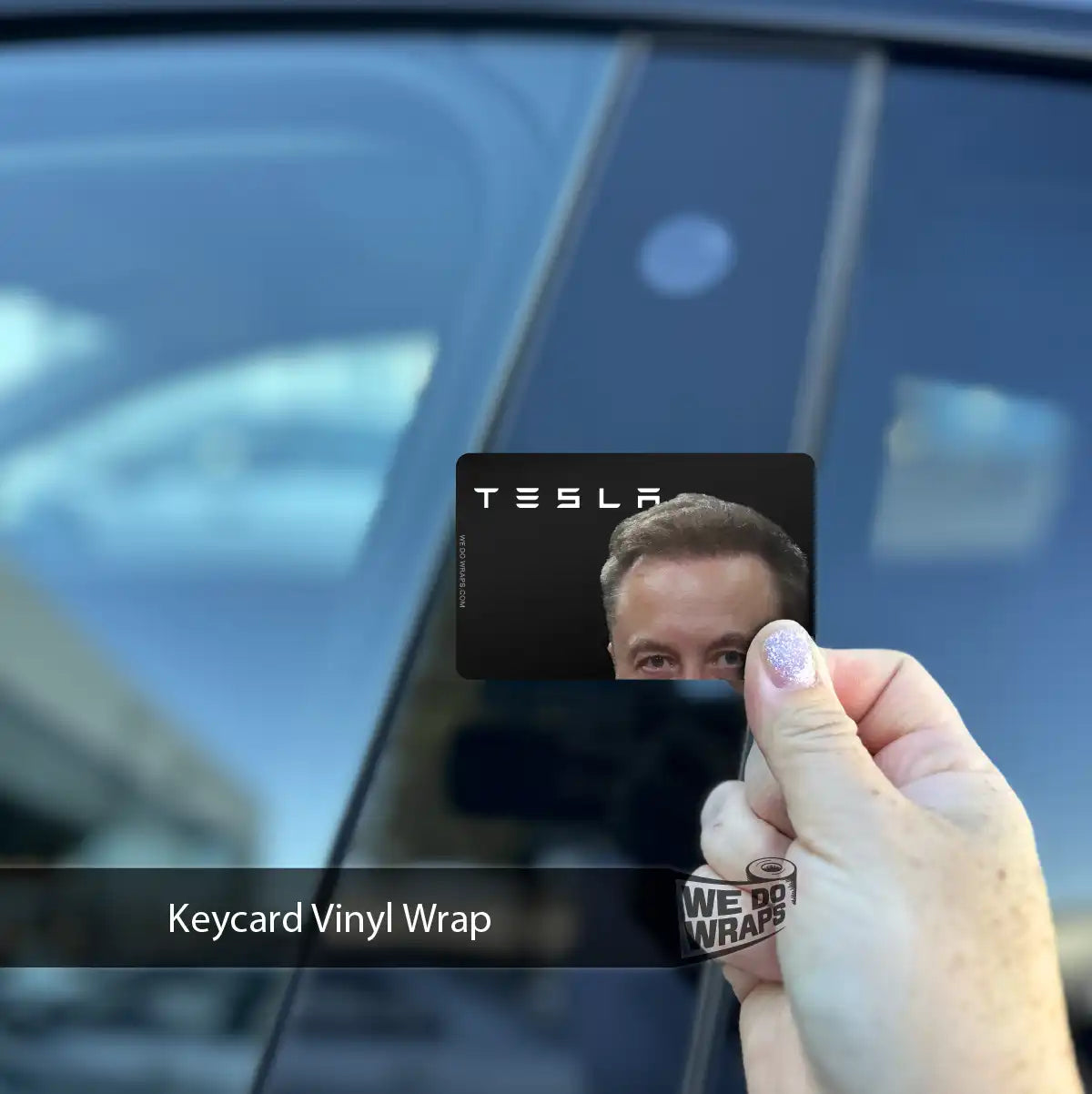 Peekaboo Elon Meme Tesla Keycard Decal - Tesla Emblems