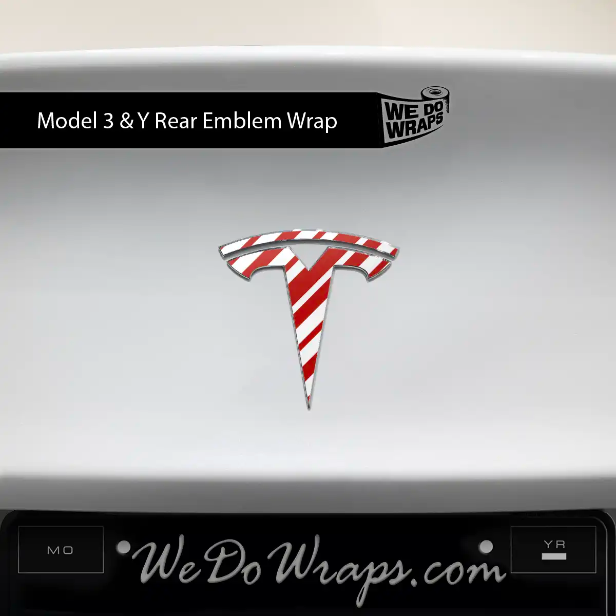 Peppermint Tesla Emblem Decals (Front + Back Emblem Decals) | Model 3 - Tesla Emblems