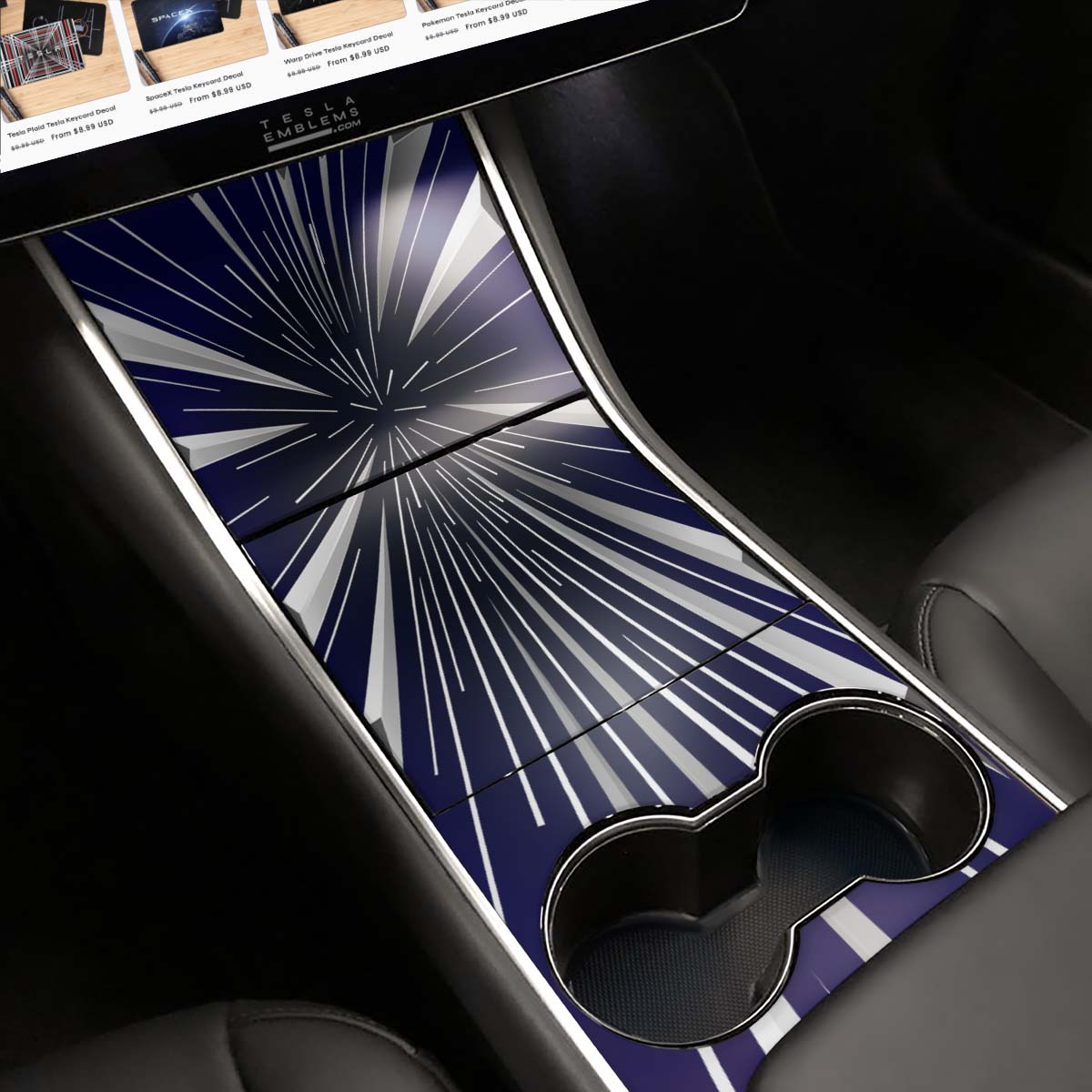 Tesla Insane Performance Mode | Tesla Center Console Wrap Kit | Model Y '19 - 20 - Tesla Emblems