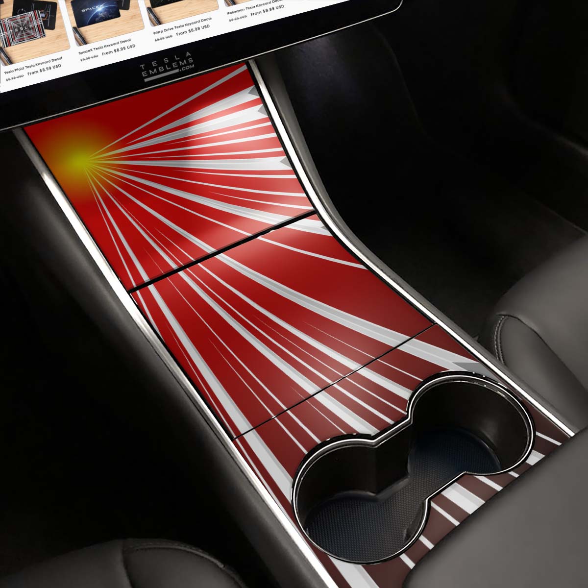 Tesla Launch Performance Mode | Gen1 Center Console Wrap Kit | Model 3 2017 - Sept 2020 (Copy) (Copy) - Tesla Emblems