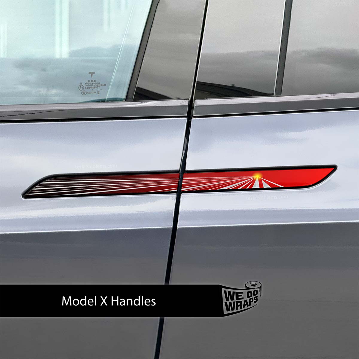 Tesla Launch Performance Mode Tesla Door Handle Decals (4pcs) - Tesla Emblems