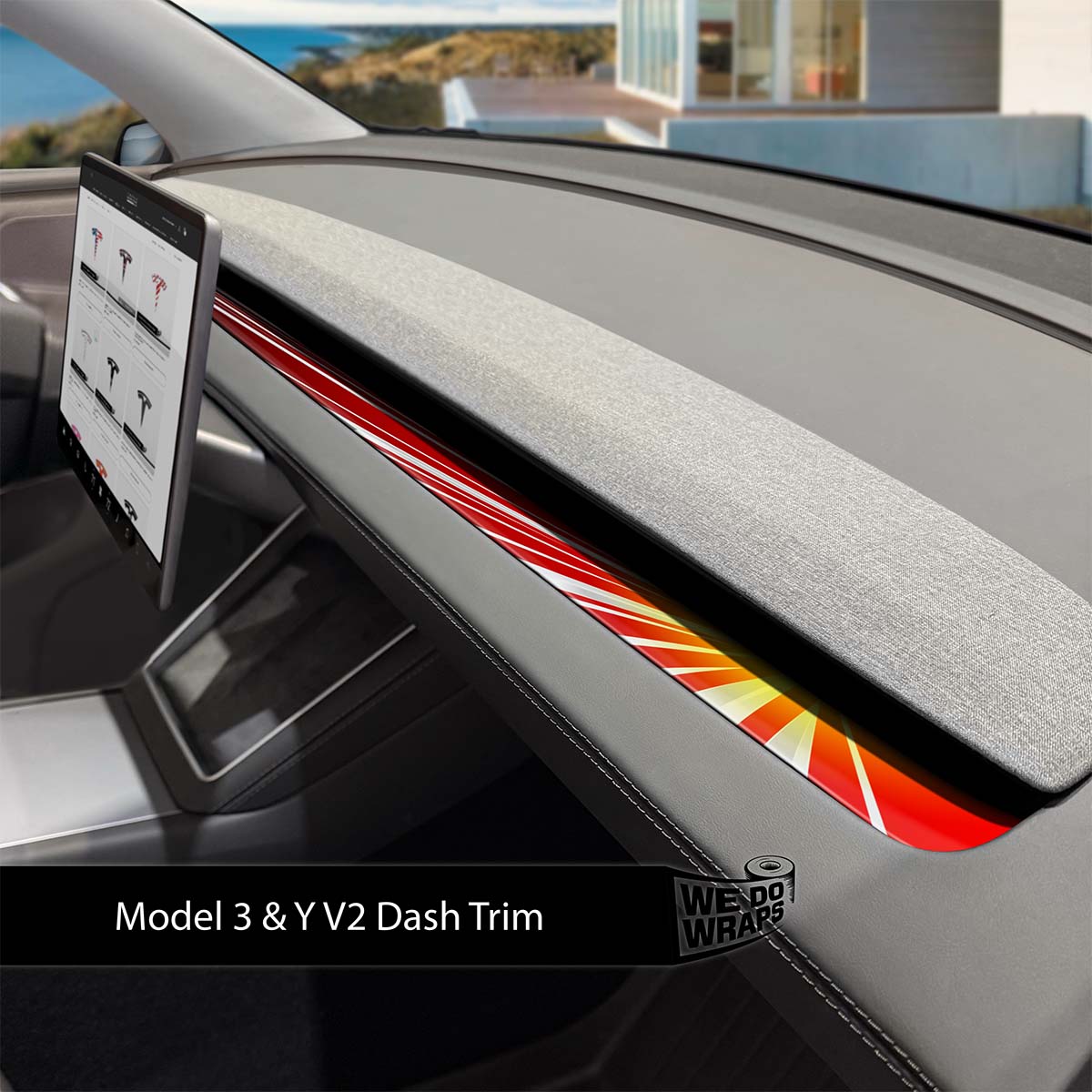 Tesla Launch Performance Mode Tesla Dash Trim Wrap | Model 3 ’24 - 26 Refresh - Tesla Emblems