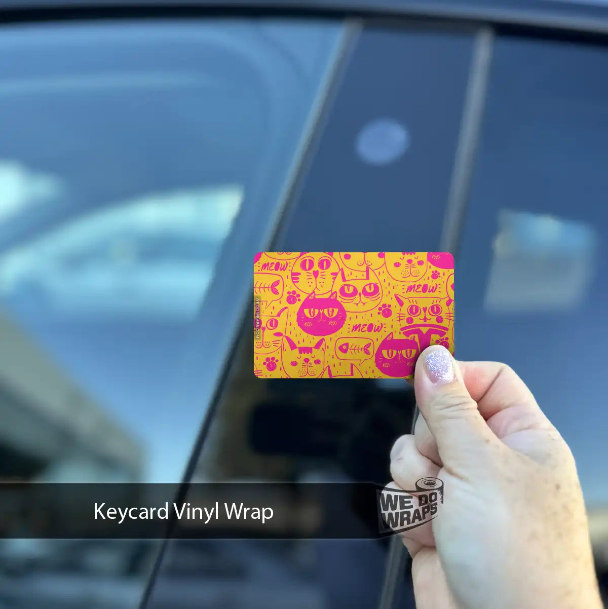 Pink Cats Tesla Keycard Decal - Tesla Emblems