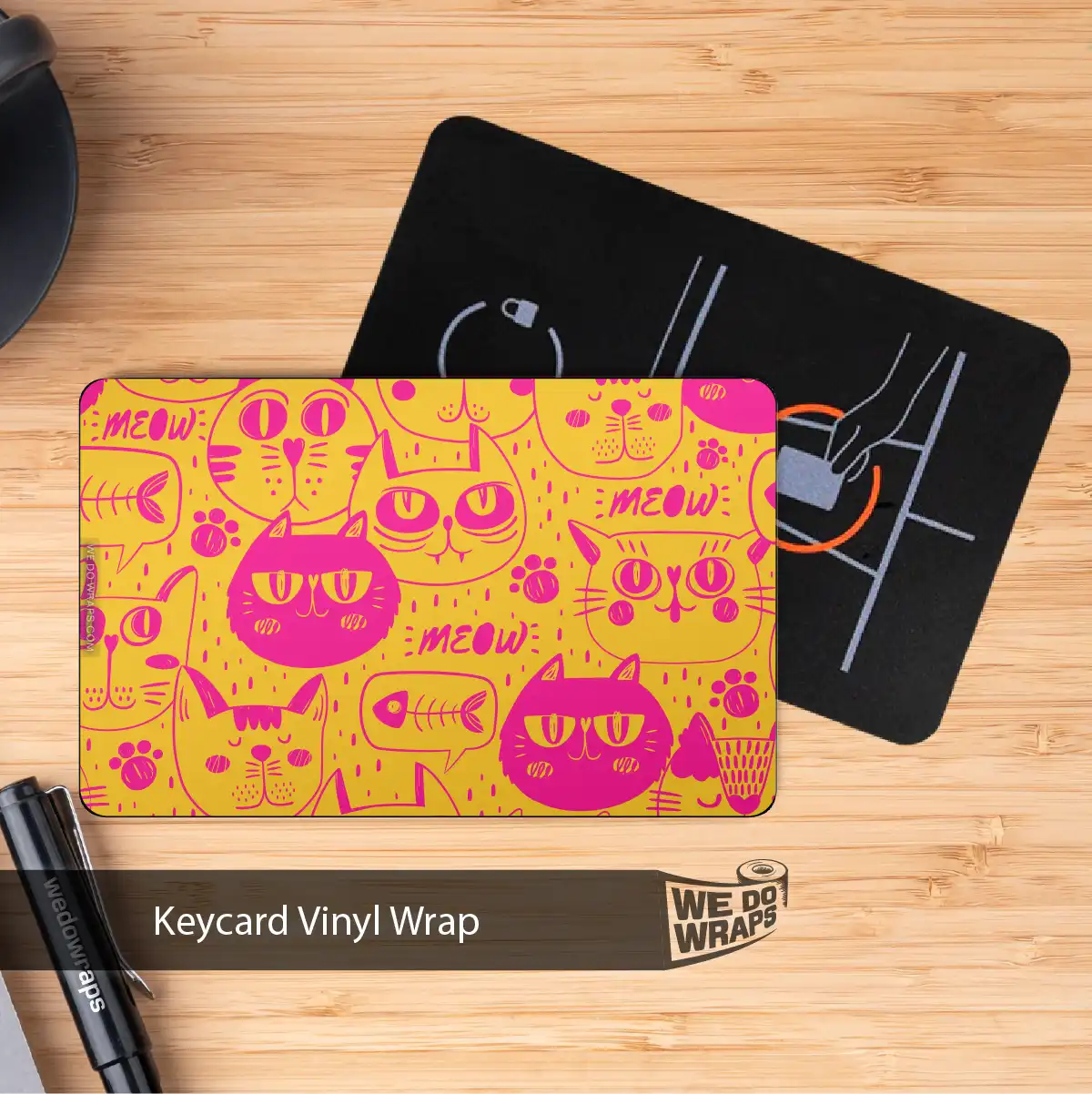 Pink Cats Tesla Keycard Decal - Tesla Emblems