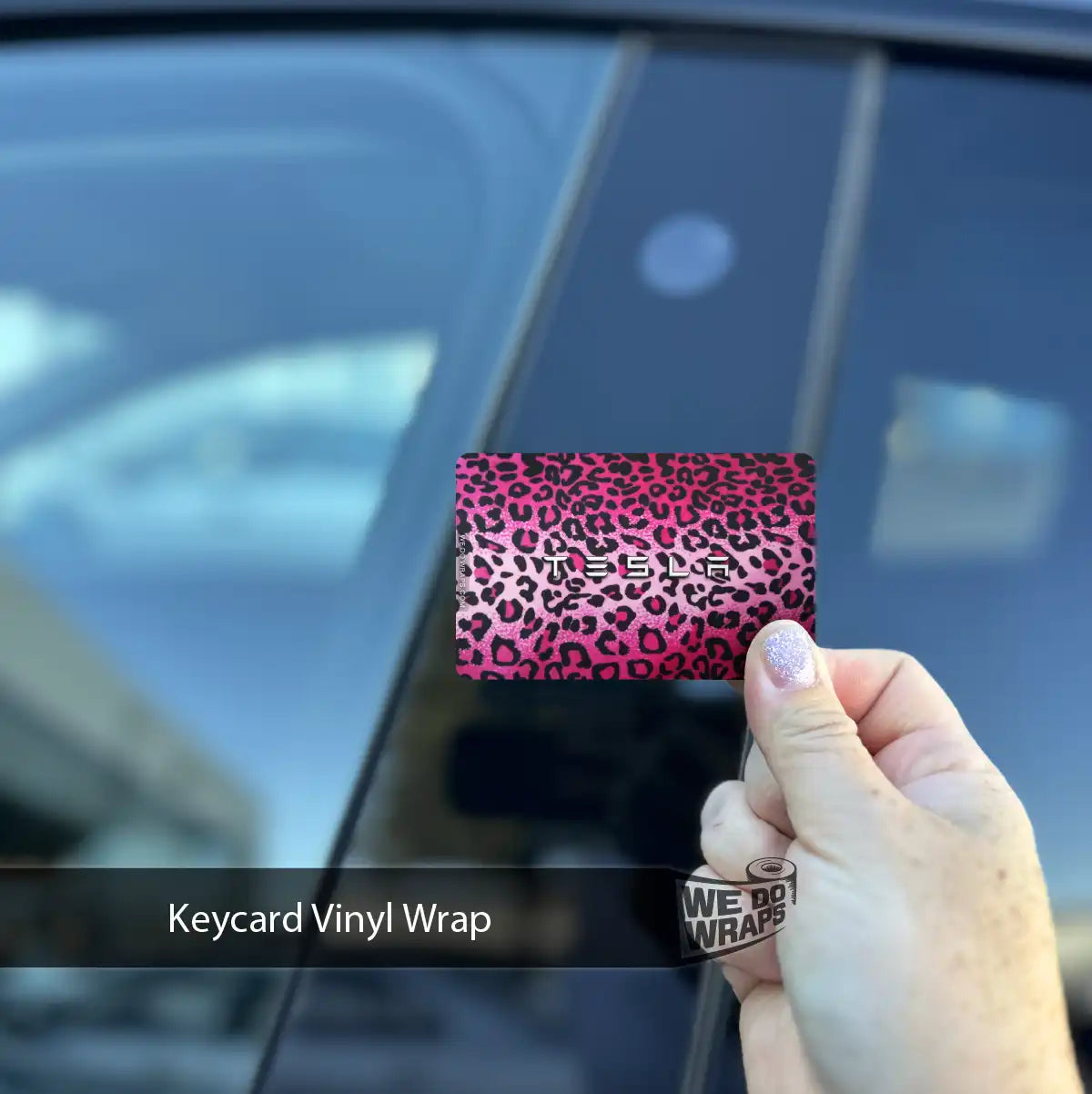 Pink Panther Pattern Tesla Keycard Decal - Tesla Emblems