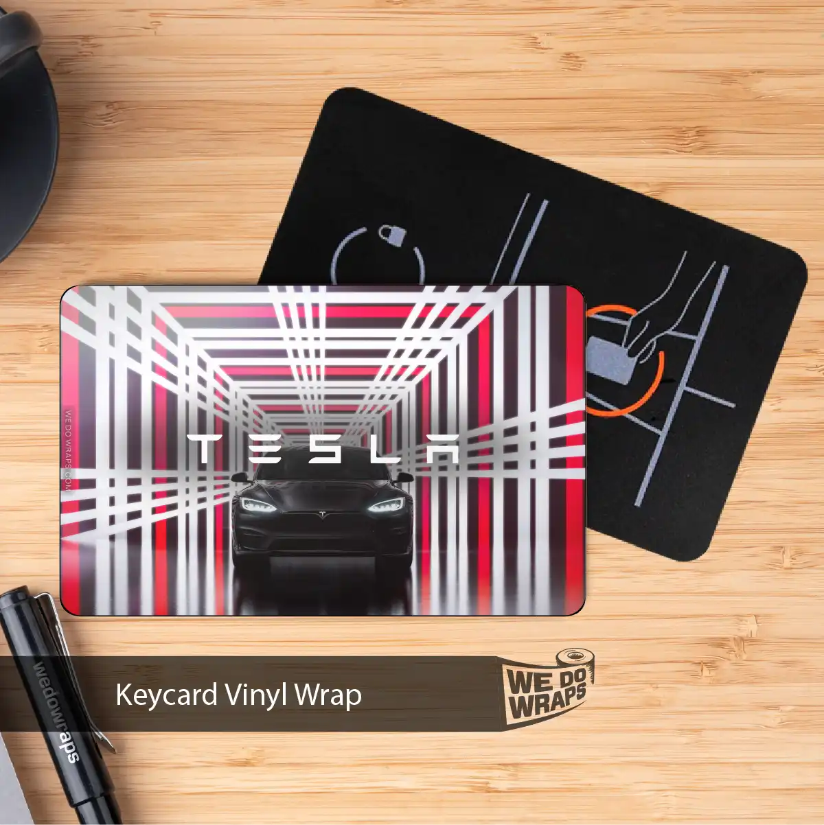 Plaid Model S Tesla Keycard Decal - Tesla Emblems
