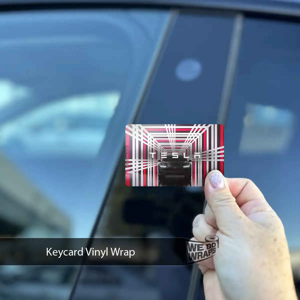 Plaid Model S Tesla Keycard Decal - Tesla Emblems