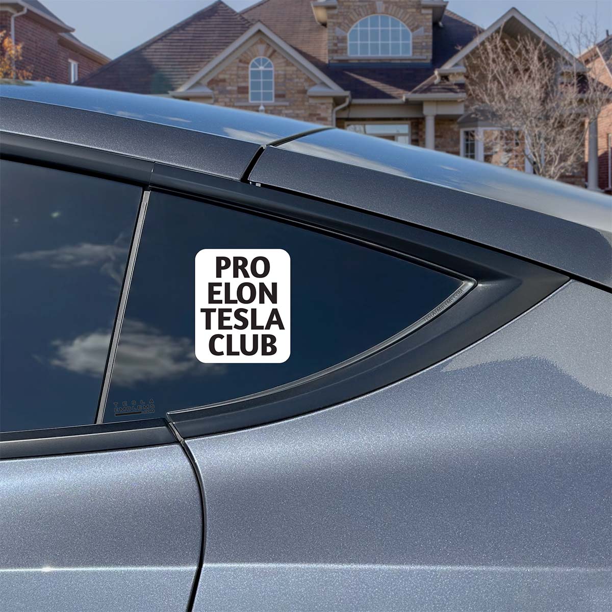 Pro Elon Tesla Club Vinyl Decal Sticker - Tesla Emblems