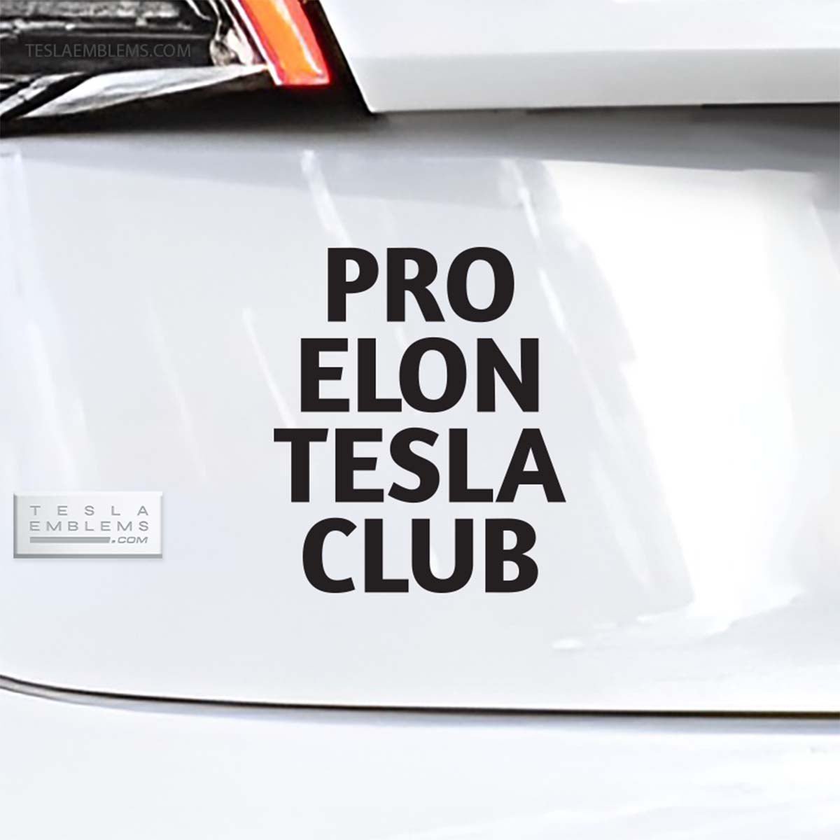 Pro Elon Tesla Club | Cut Vinyl Letters Decal - Tesla Emblems
