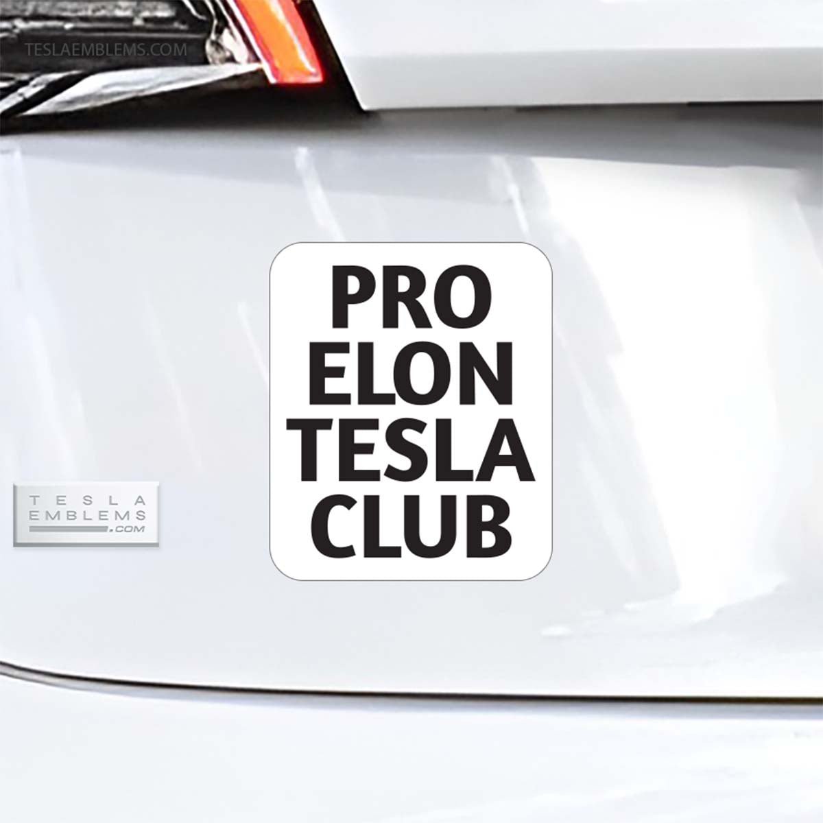Pro Elon Tesla Club Vinyl Decal Sticker - Tesla Emblems