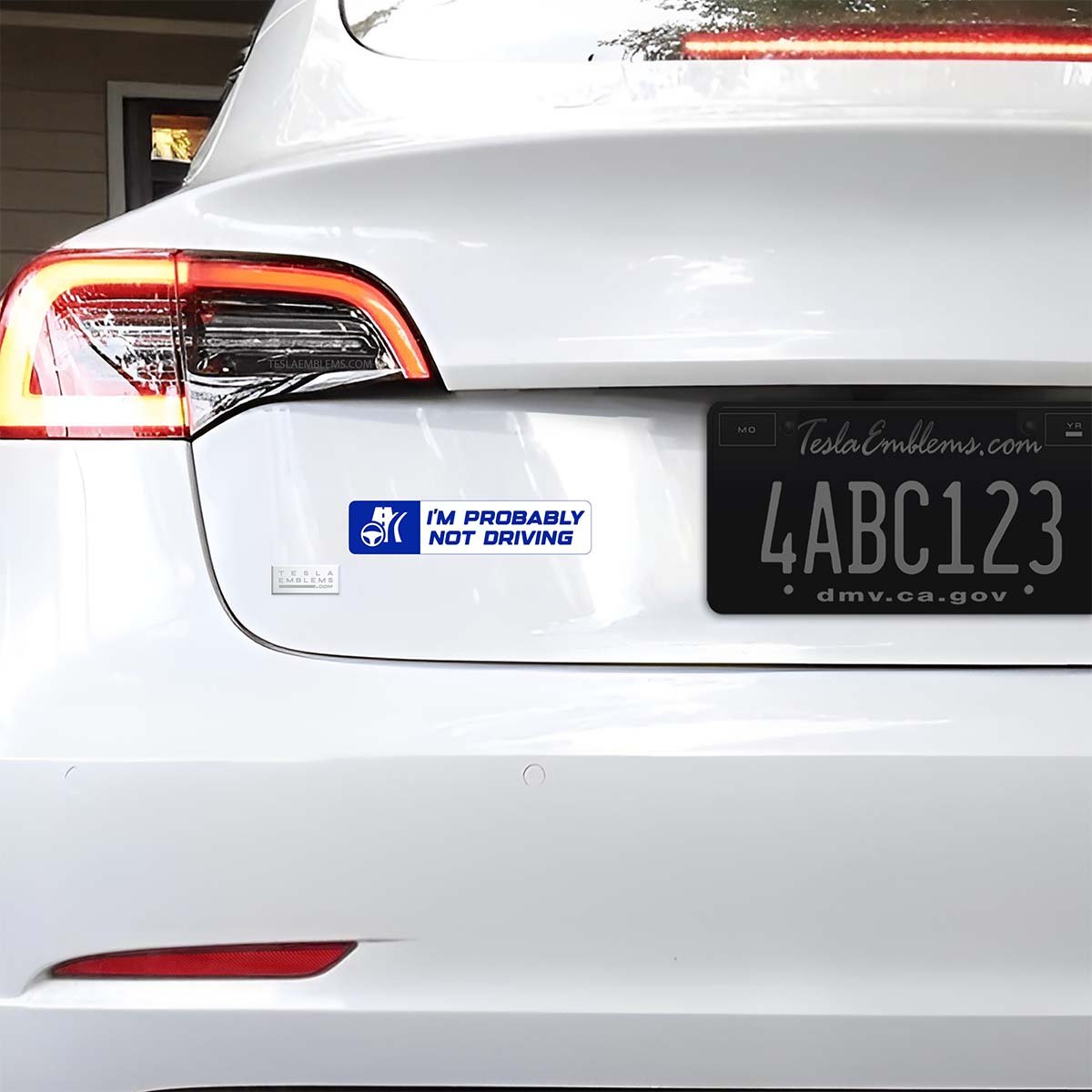 I'm Probably Not Driving Vinyl Decal Sticker - Tesla Emblems