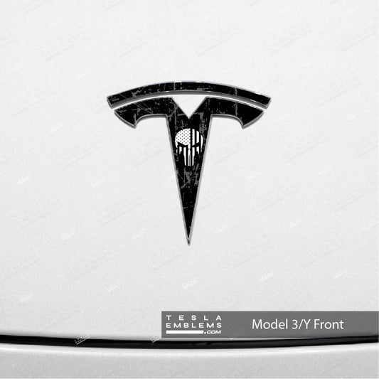 Punisher Tesla Emblem Decals (Front + Back)