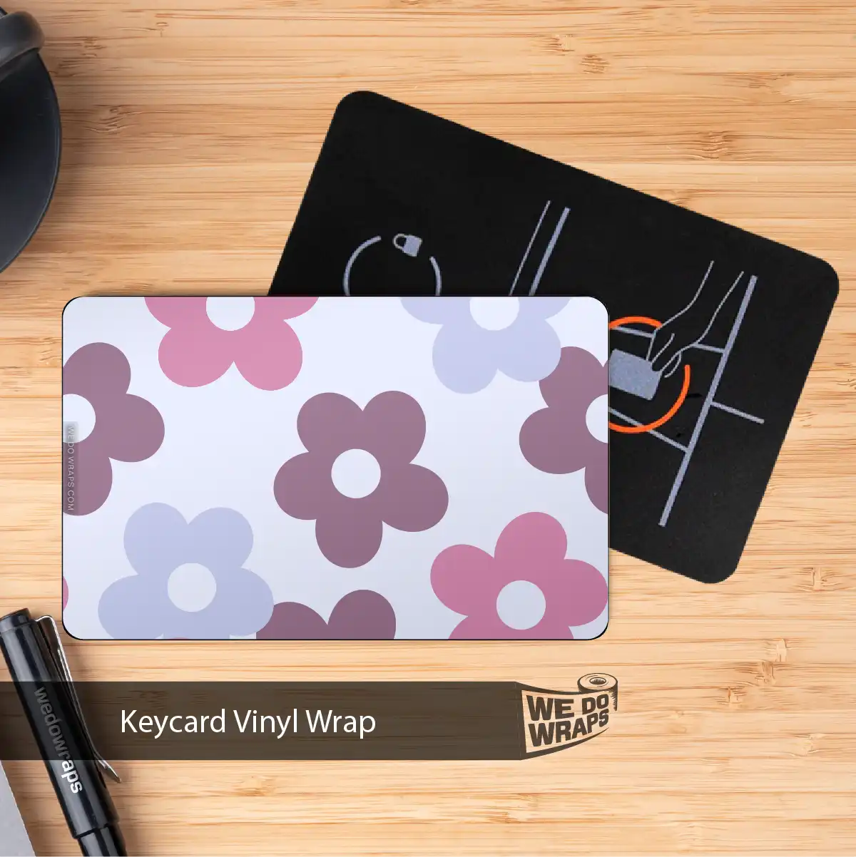 Purple Floral Tesla Keycard Decal - Tesla Emblems