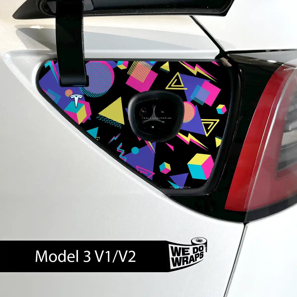 Rad 80s Tesla Charge Port Wrap | Model 3 - Tesla Emblems
