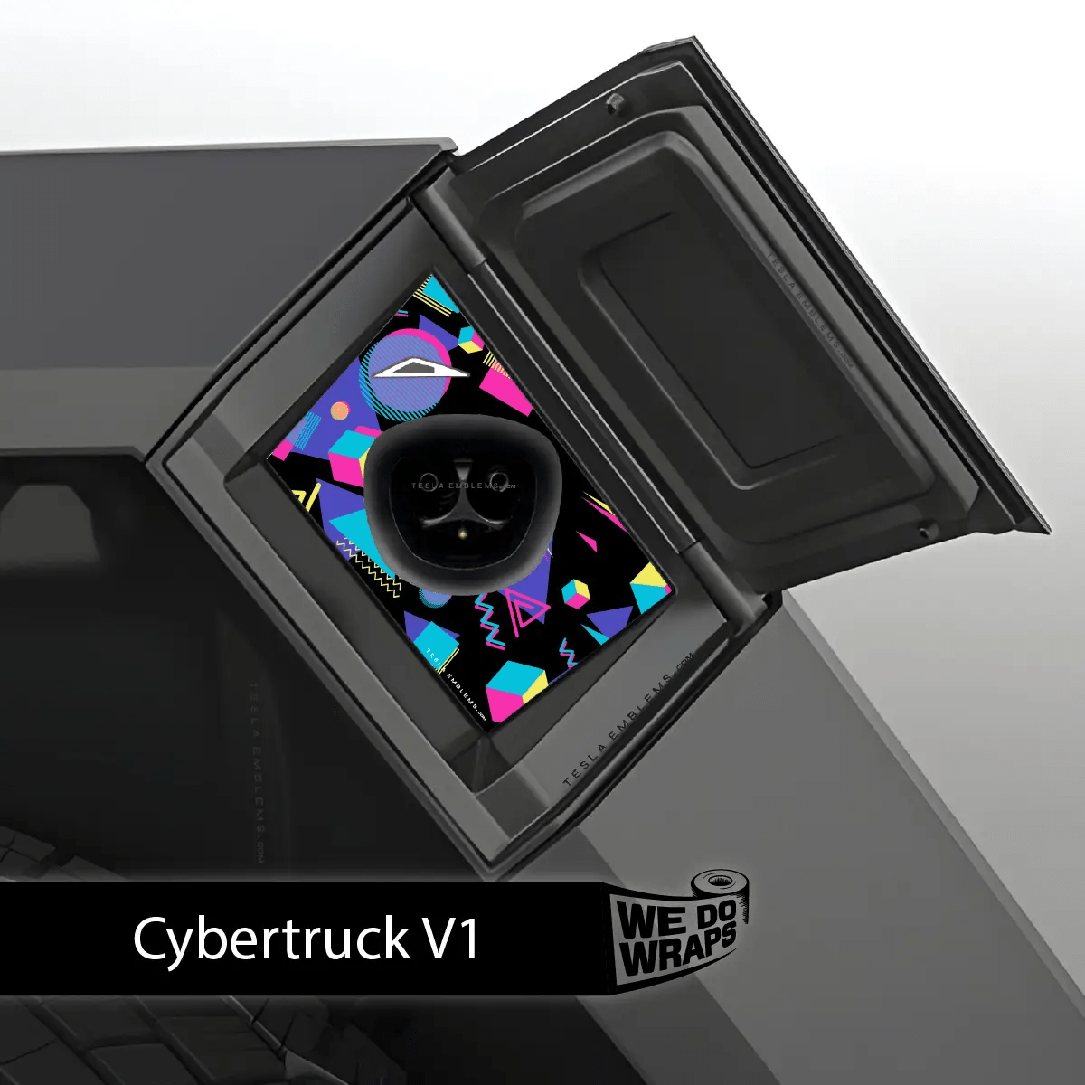 Rad 80s Tesla Charge Port Wrap | Cybertruck - Tesla Emblems
