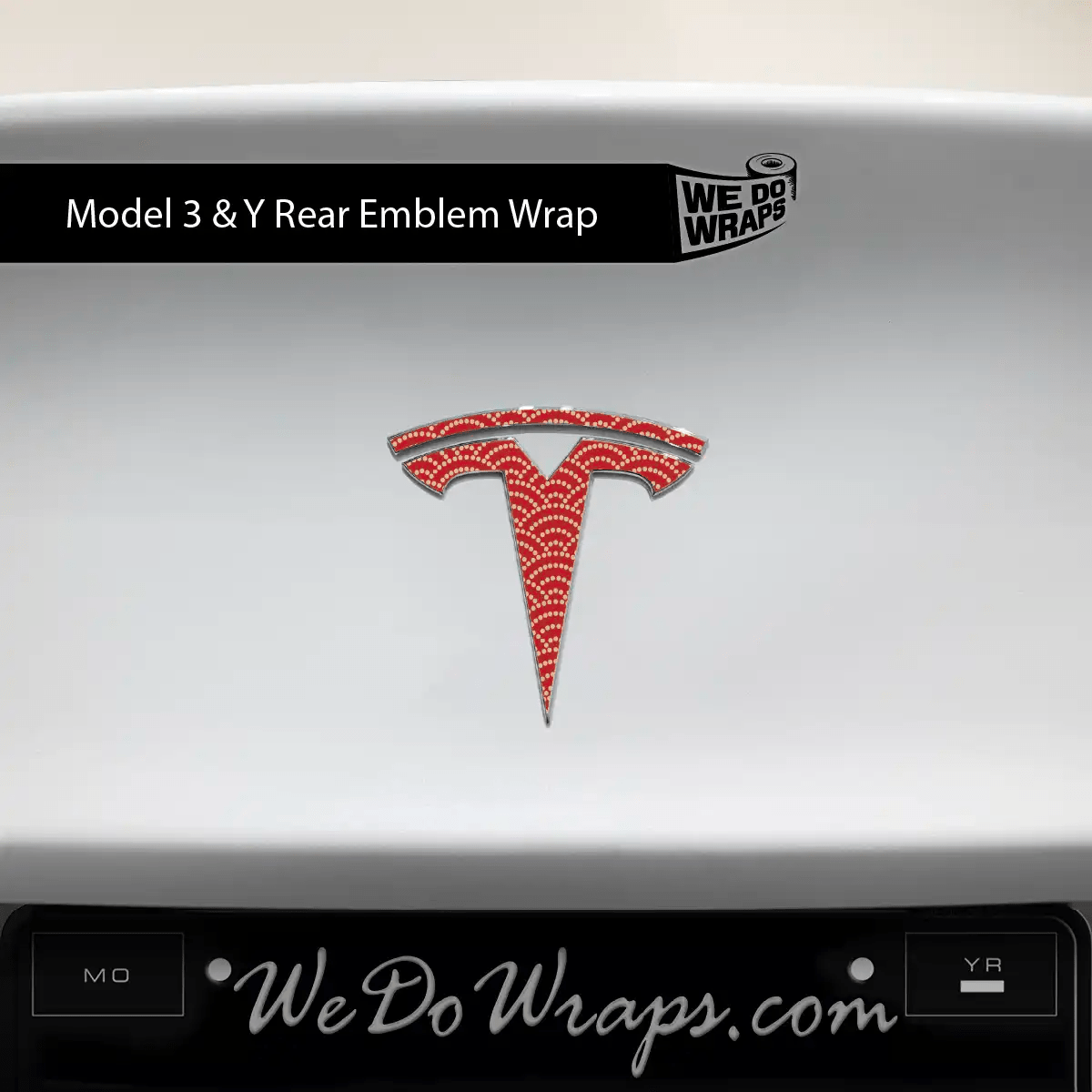 Radial Fan Tesla Emblem Decals (Front + Back) | Model Y - Tesla Emblems