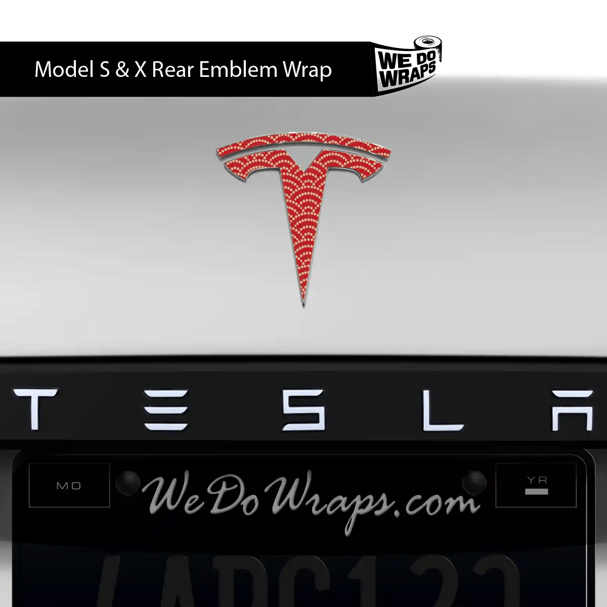 Radial Fan Tesla Emblem Decals (Front + Back) | Model S - Tesla Emblems