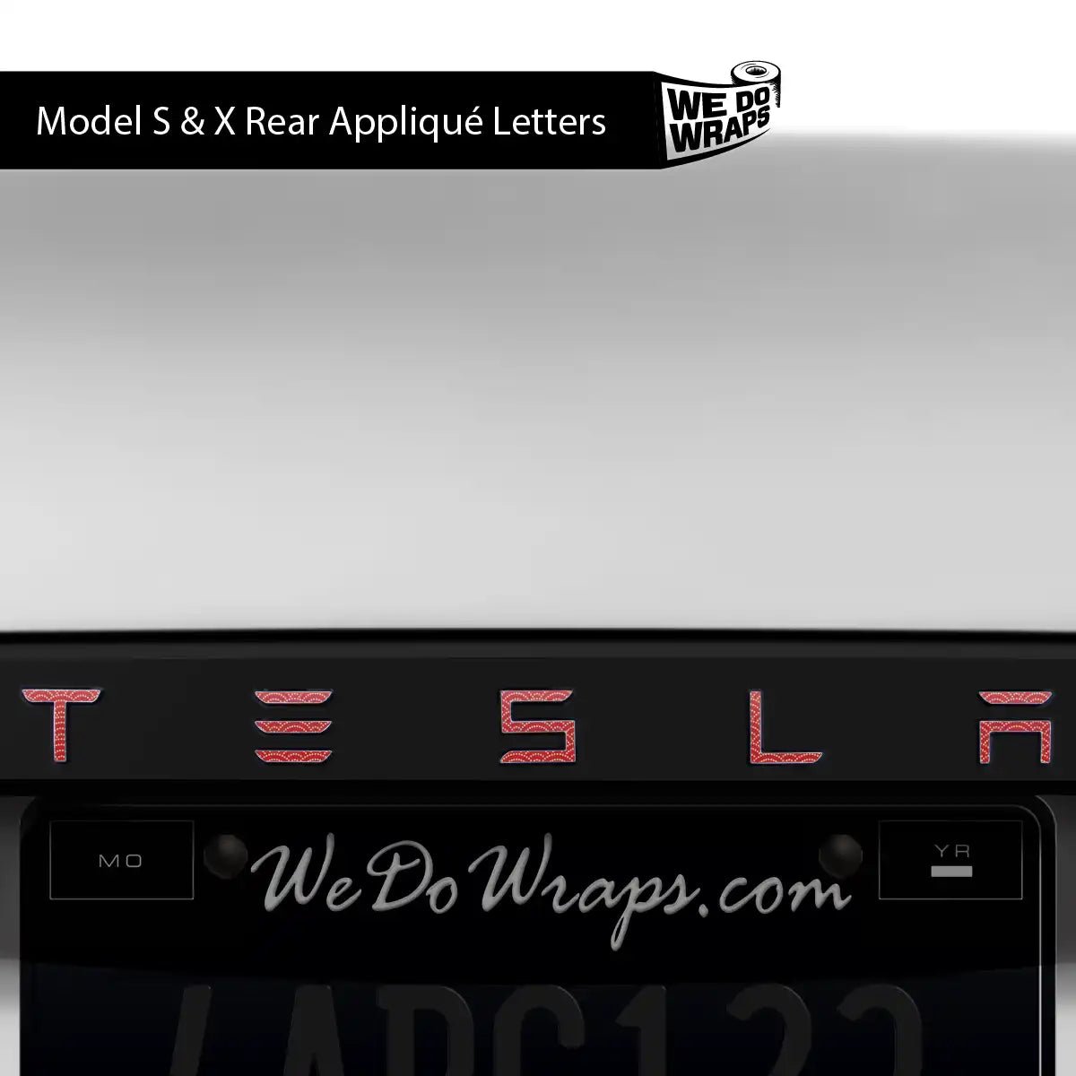 Radial Fan Tesla Emblem Decals (Front + Back) | Model X - Tesla Emblems