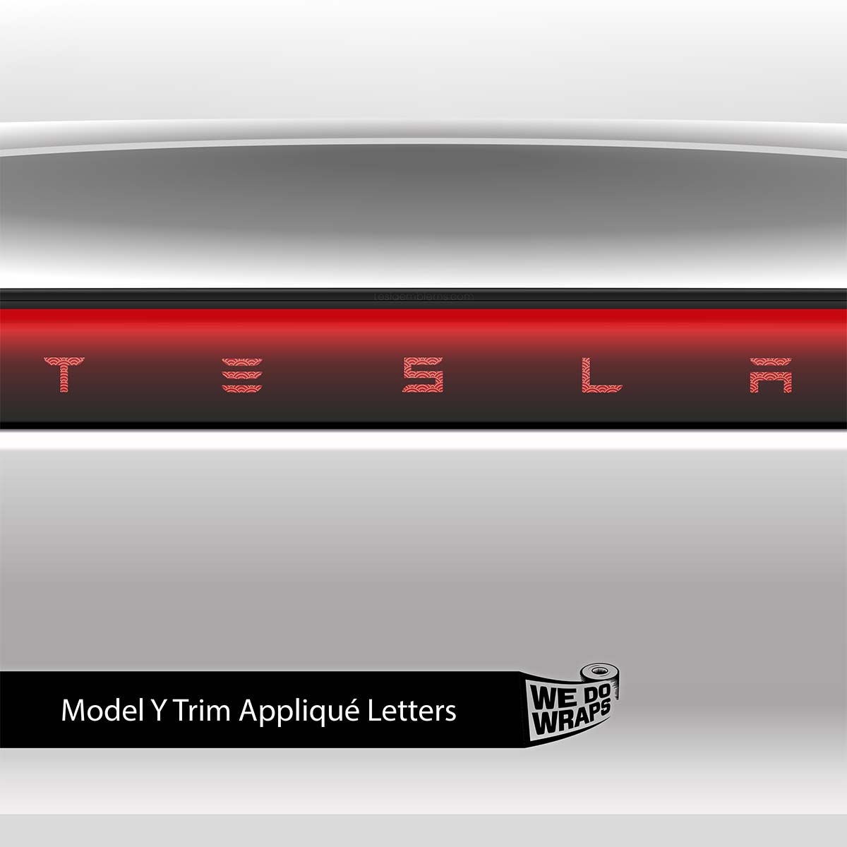 Radial Fan Tesla Emblem Decals (Front + Back) | Model Y - Tesla Emblems