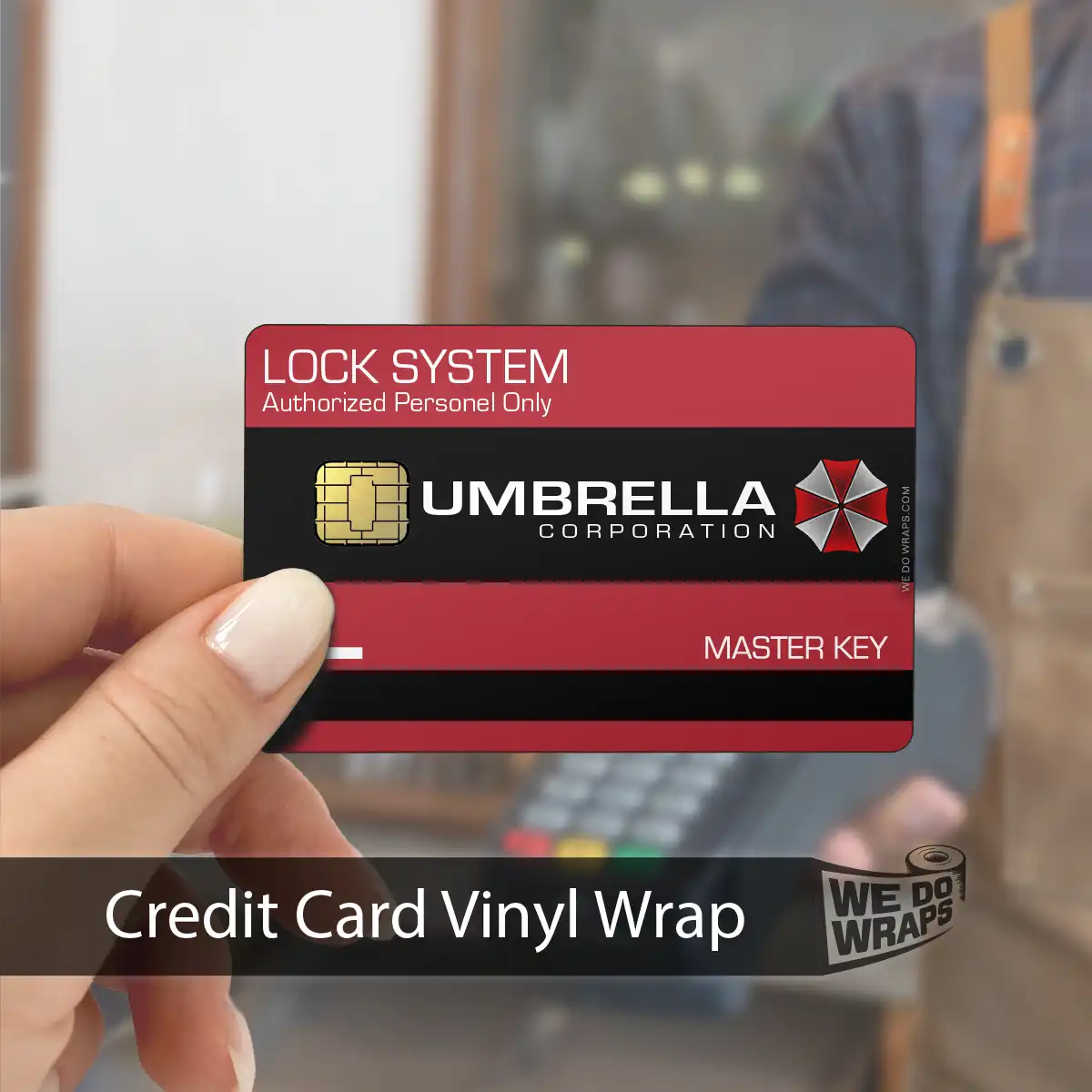 Resident Evil Umbrella Corp. Security | NFC Key Card Wrap - Tesla Emblems