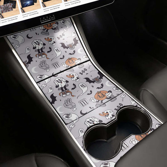 Retro 30s Ghost Tesla Center Console Wrap Kit | Model 3 ’17 - 20 - Tesla Emblems