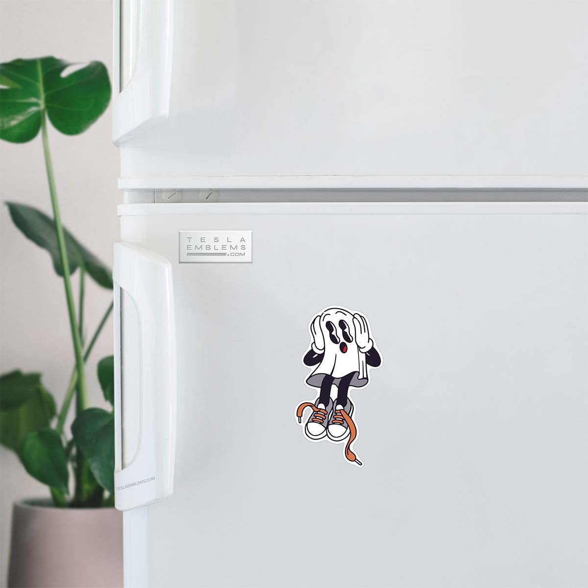 Retro 30s Ghost Vinyl Decal Sticker - Tesla Emblems