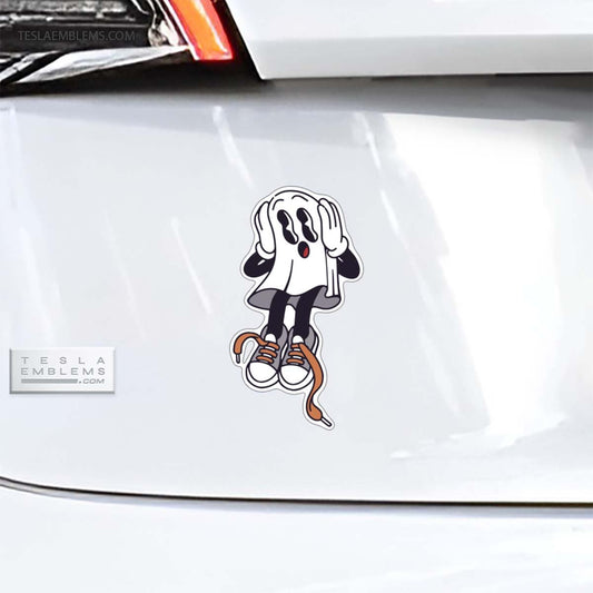 Retro 30s Ghost Vinyl Decal Sticker - Tesla Emblems