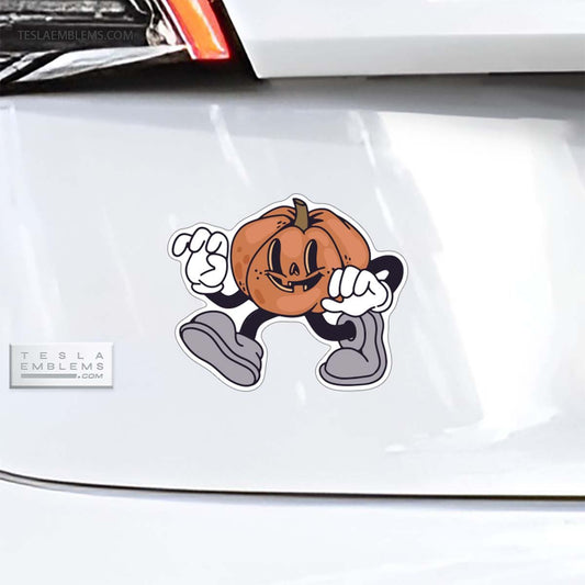 Retro 30s Pumpkin Vinyl Decal Sticker - Tesla Emblems