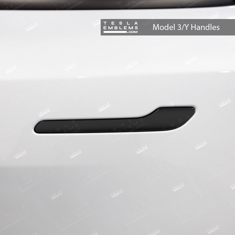 3M Satin Black Tesla Door Handle Decals (4pcs) - Tesla Emblems