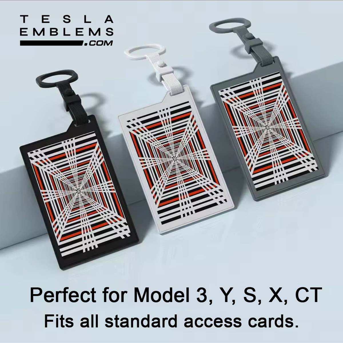 Silicone Keycard Protector | Soft Protective Access Card Case - Tesla Emblems