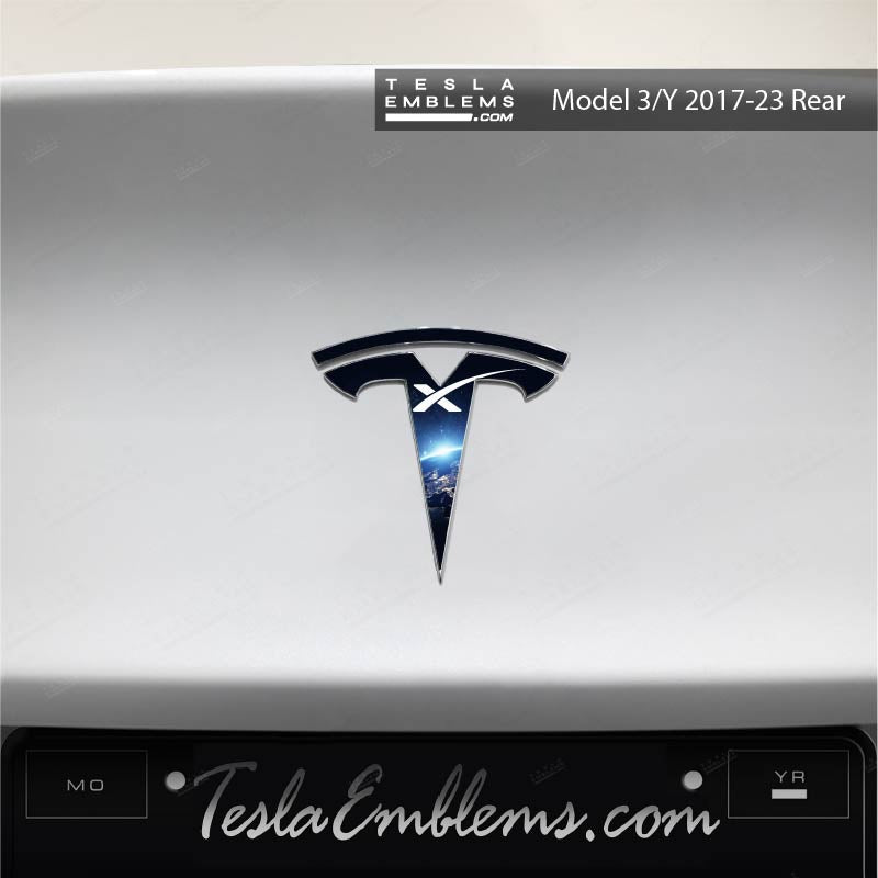 SpaceX Tesla Emblem Decals (Front + Back) - Tesla Emblems