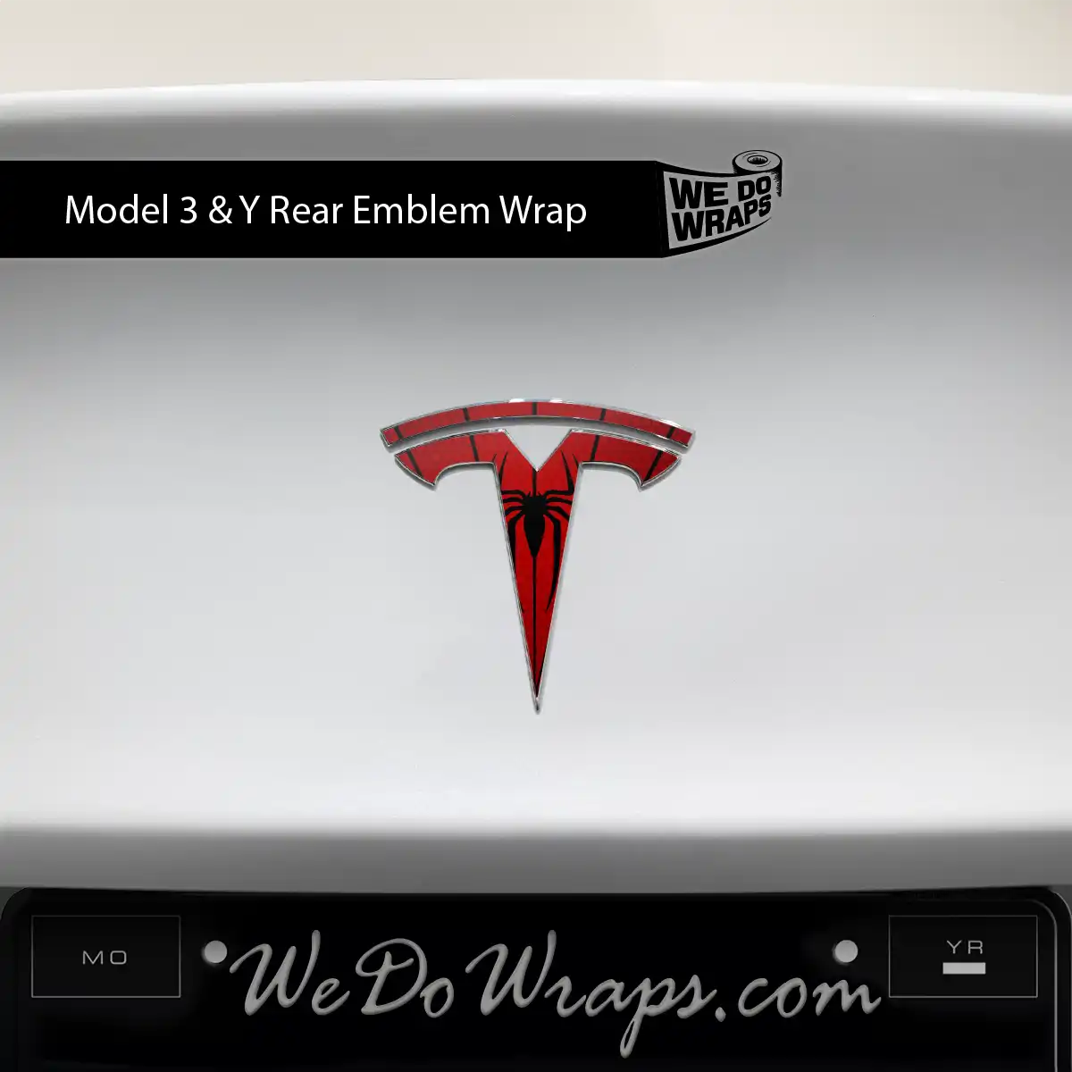 Spidey Senses Tesla Emblem Decals (Front + Back) | Model 3 - Tesla Emblems