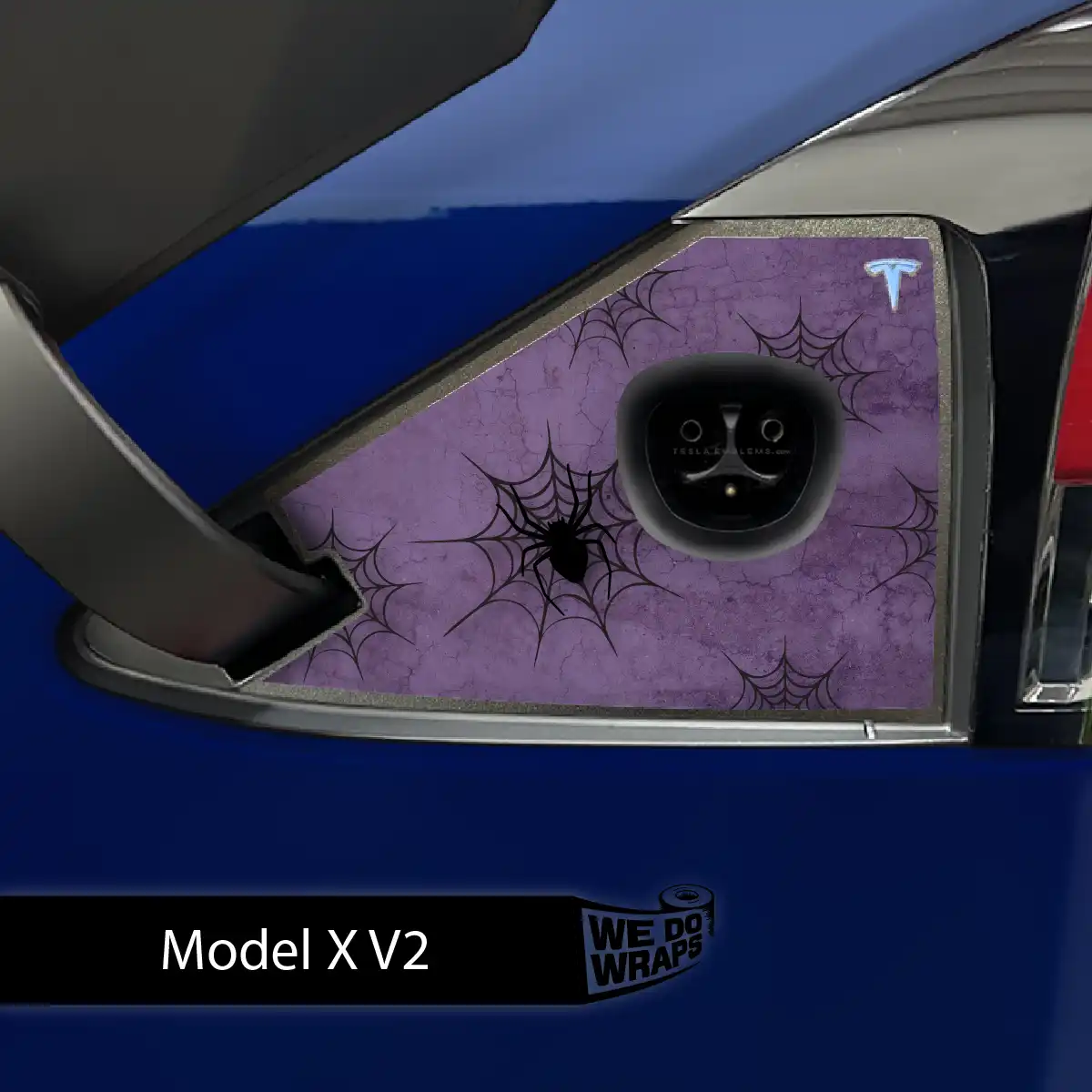 Cobweb Spider Tesla Charge Port Wrap | Model X - Tesla Emblems