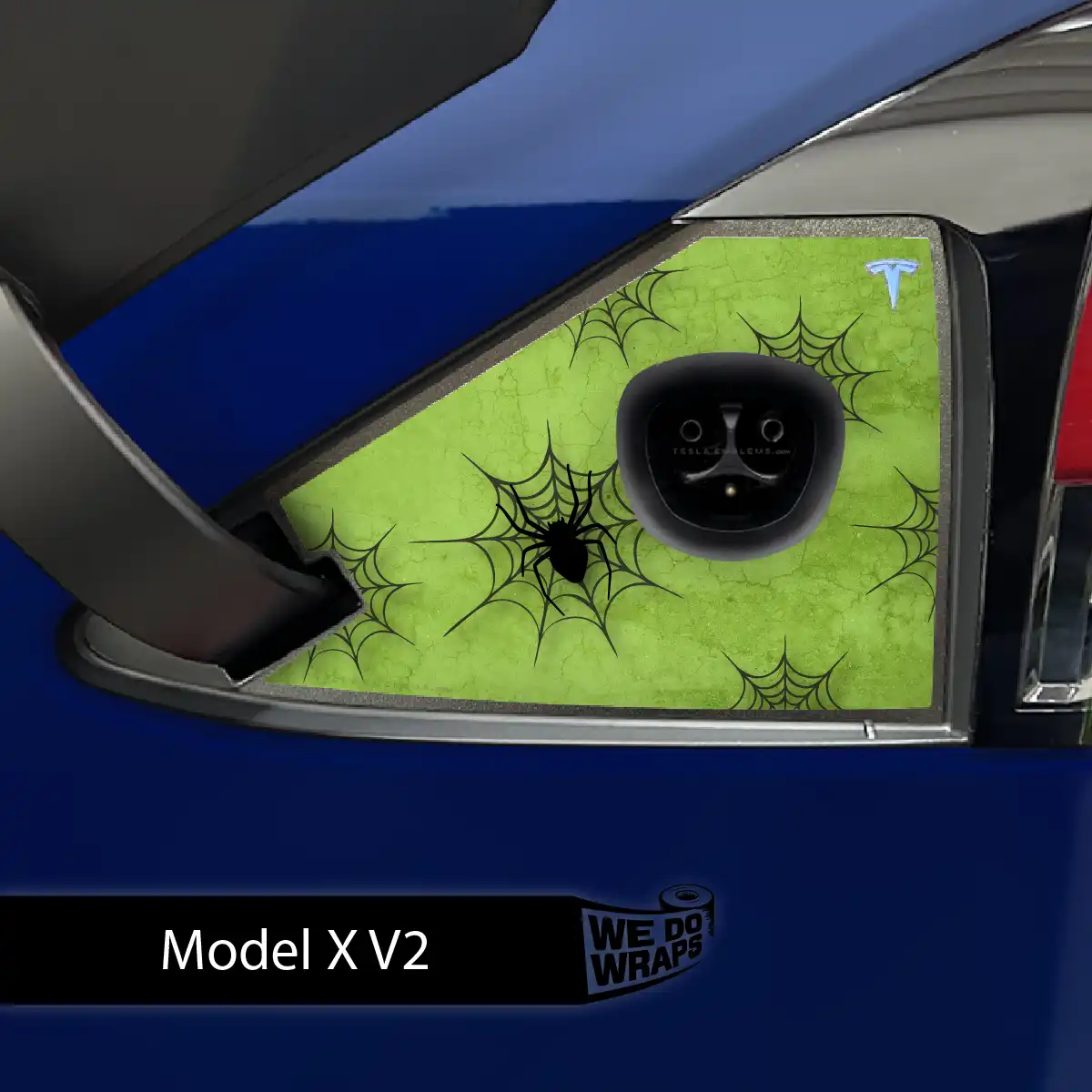 Cobweb Spider Tesla Charge Port Wrap | Model X - Tesla Emblems