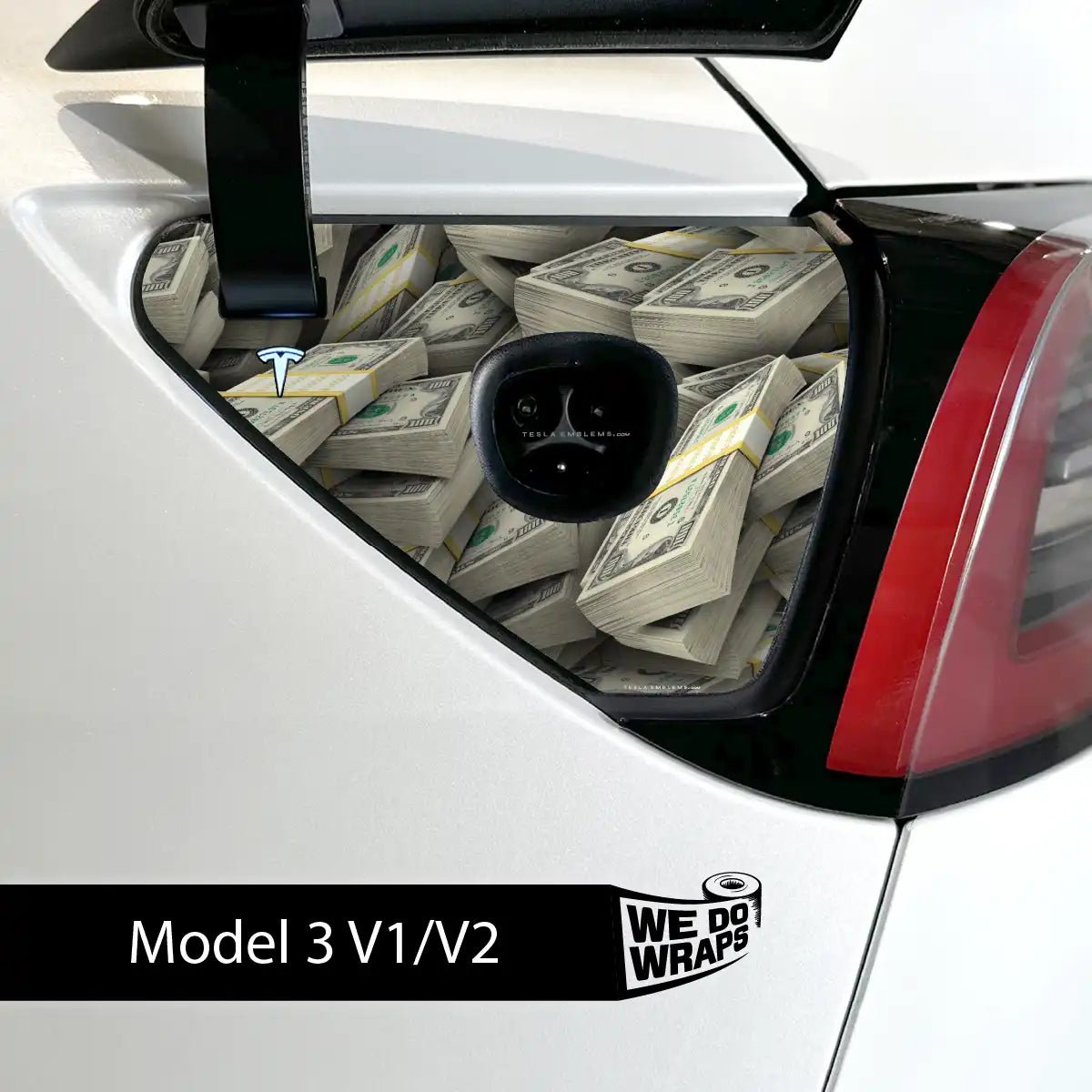 Stacks on Stacks Tesla Charge Port Wrap | Model 3 - Tesla Emblems