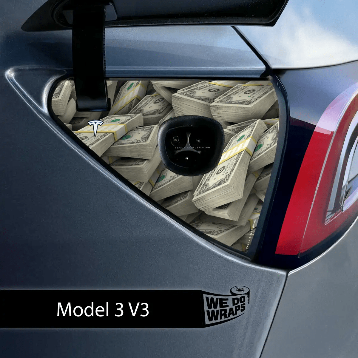 Stacks on Stacks Tesla Charge Port Wrap | Model 3 - Tesla Emblems