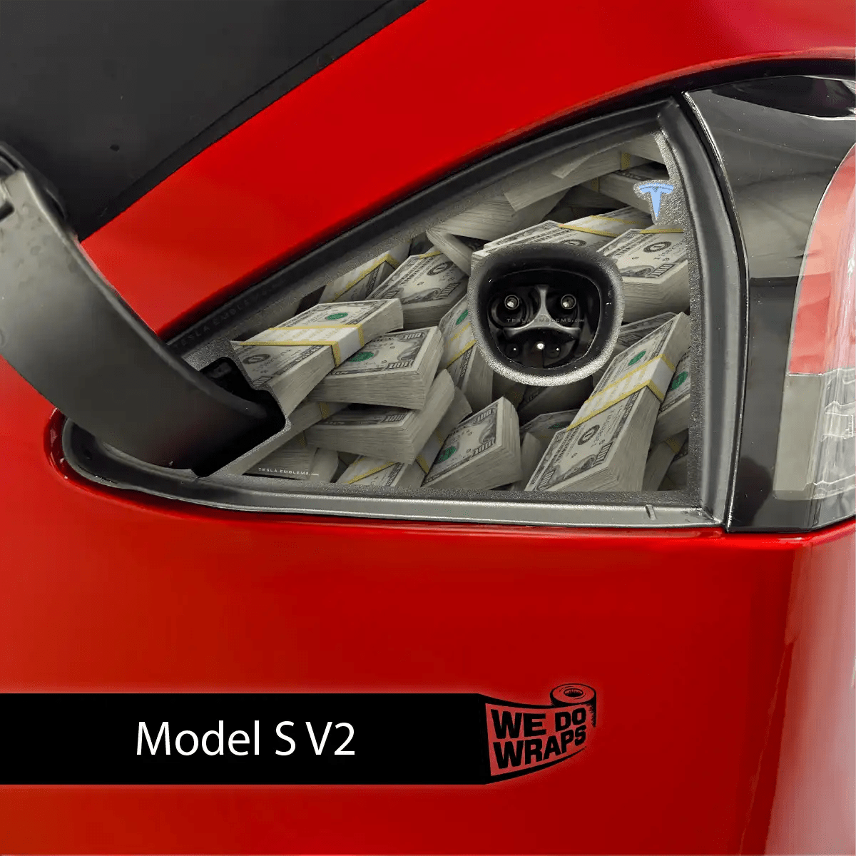 Stacks on Stacks Tesla Charge Port Wrap | Model S - Tesla Emblems