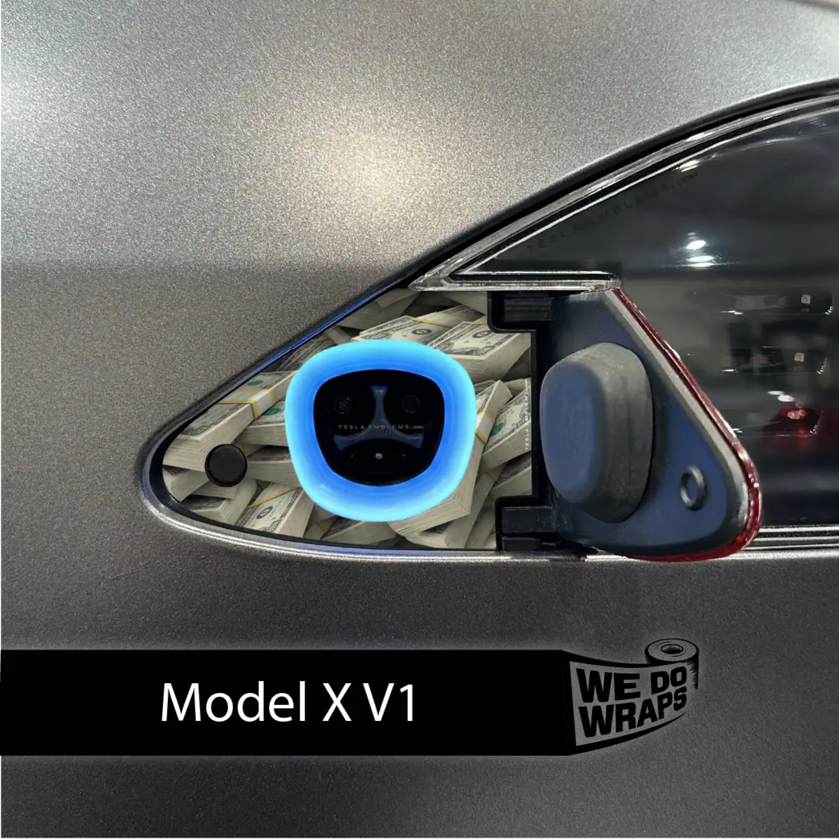 Stacks on Stacks Tesla Charge Port Wrap | Model X - Tesla Emblems