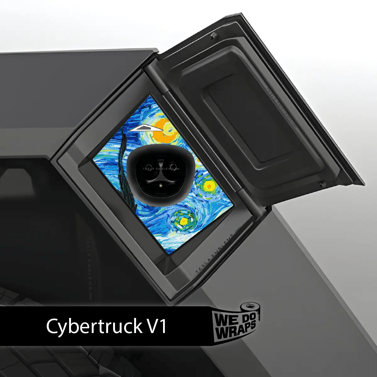Starry Night Tesla Charge Port Wrap | Cybertruck - Tesla Emblems