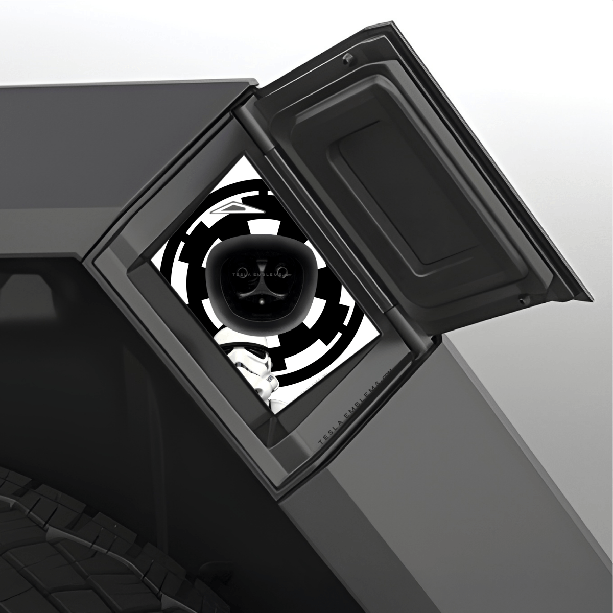 Storm Trooper Tesla Charge Port Wrap - Tesla Emblems