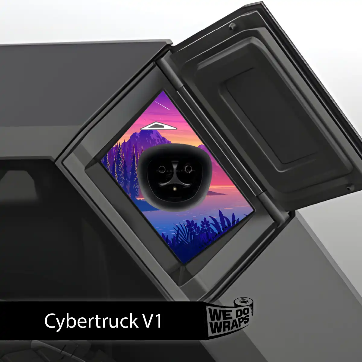 Sunset Beach Tesla Charge Port Wrap | Cybertruck - Tesla Emblems