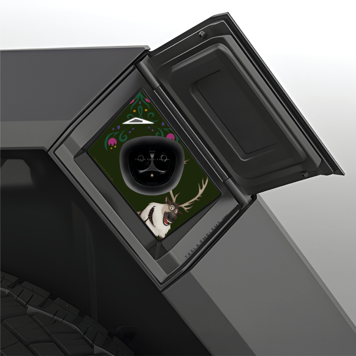 Frozen Sven Tesla Charge Port Wrap - Tesla Emblems