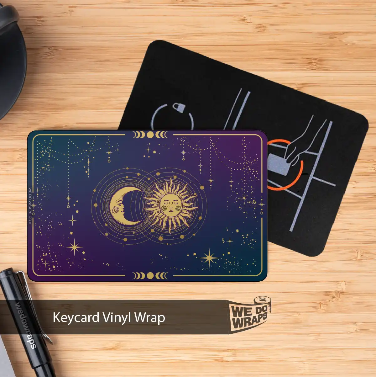 Tarot Sun and Moon Tesla Keycard Decal - Tesla Emblems