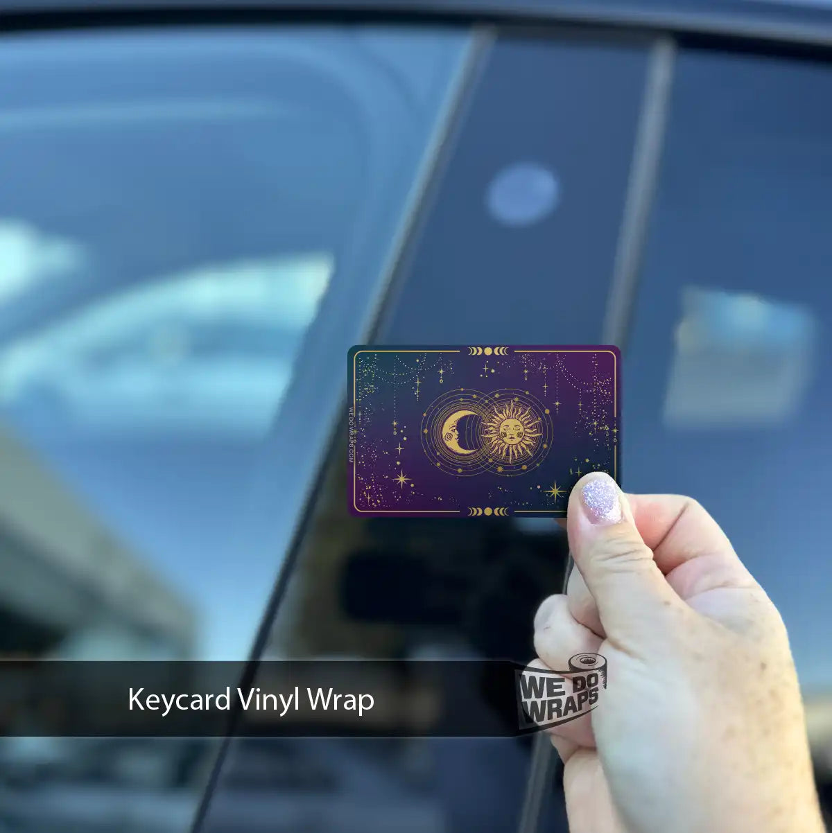 Tarot Sun and Moon Tesla Keycard Decal - Tesla Emblems
