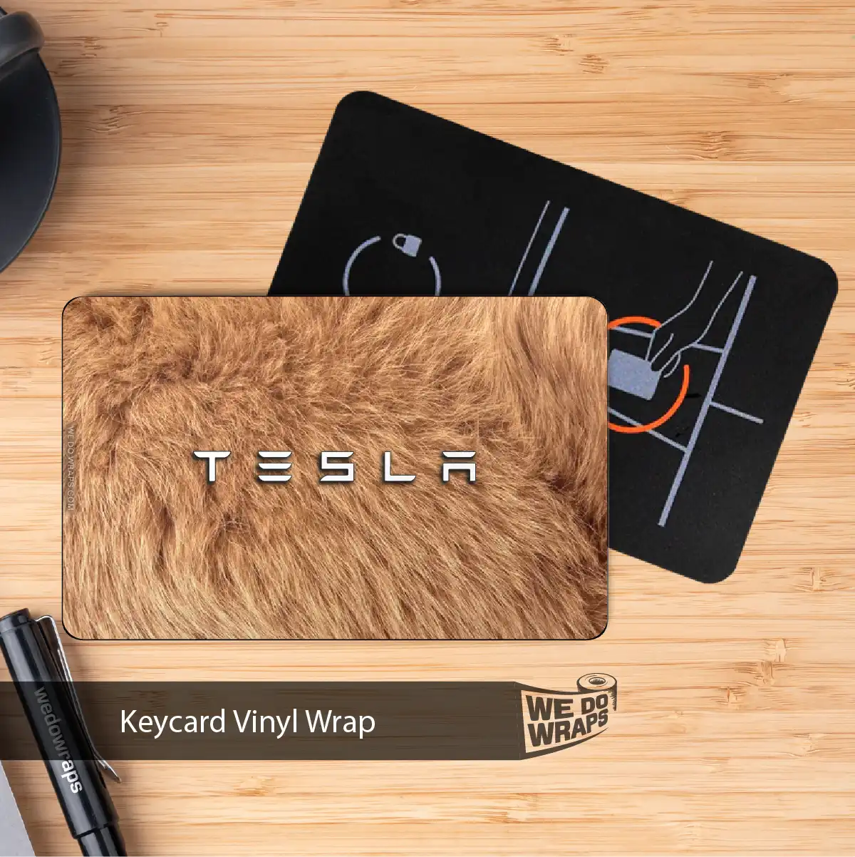Teddy Bear Fur Tesla Keycard Decal - Tesla Emblems