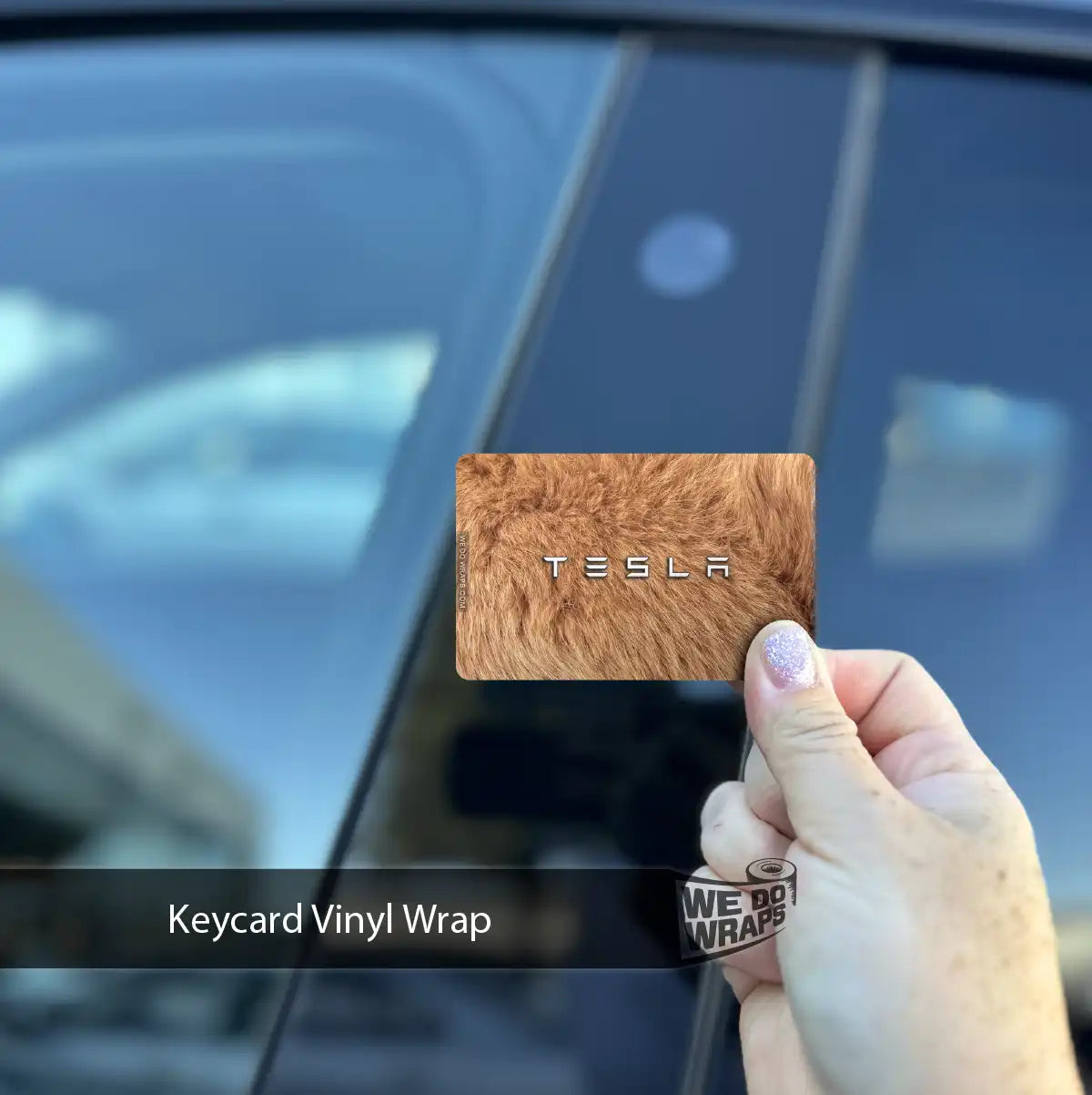 Teddy Bear Fur Tesla Keycard Decal - Tesla Emblems