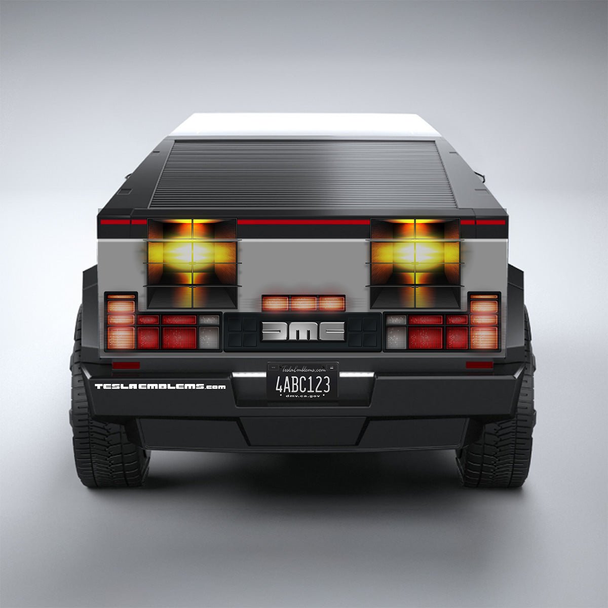 Tesla Cybertruck DIY Precut Wrap Kit - Delorean - Tesla Emblems