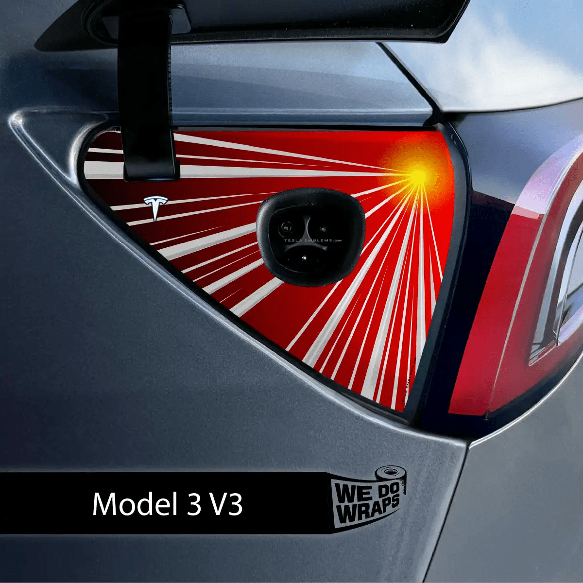 Tesla Launch Performance Mode Charge Port Wrap | Model 3 - Tesla Emblems