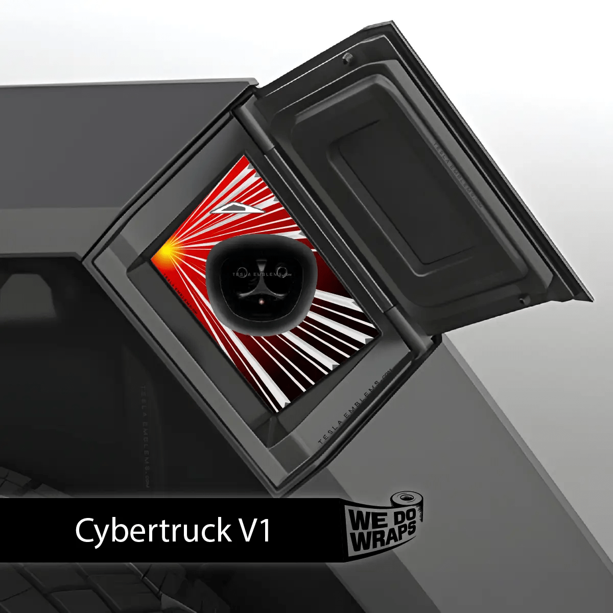 Tesla Launch Performance Mode Charge Port Wrap | Cybertruck - Tesla Emblems