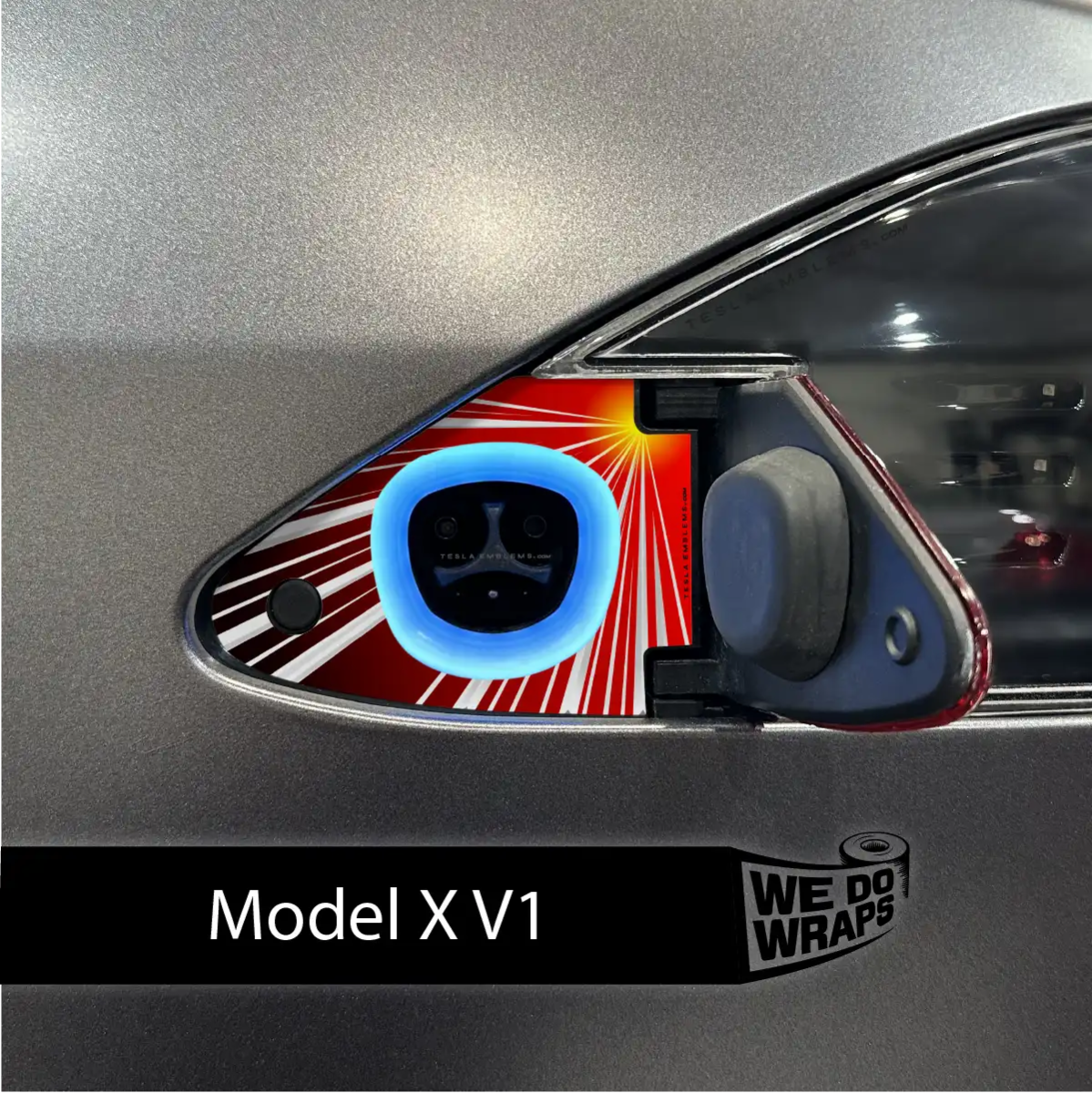 Tesla Launch Performance Mode Charge Port Wrap | Model X - Tesla Emblems
